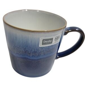Denby Blue Haze Coffee Mug Stoneware Made in England Blue Ombre Reactive Glaze